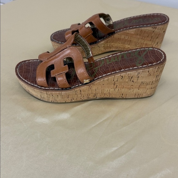 Sam Edelman Regis Brown Leather Croc-Embossed Slide Sandals Women's 9.5 - Picture 5 of 8
